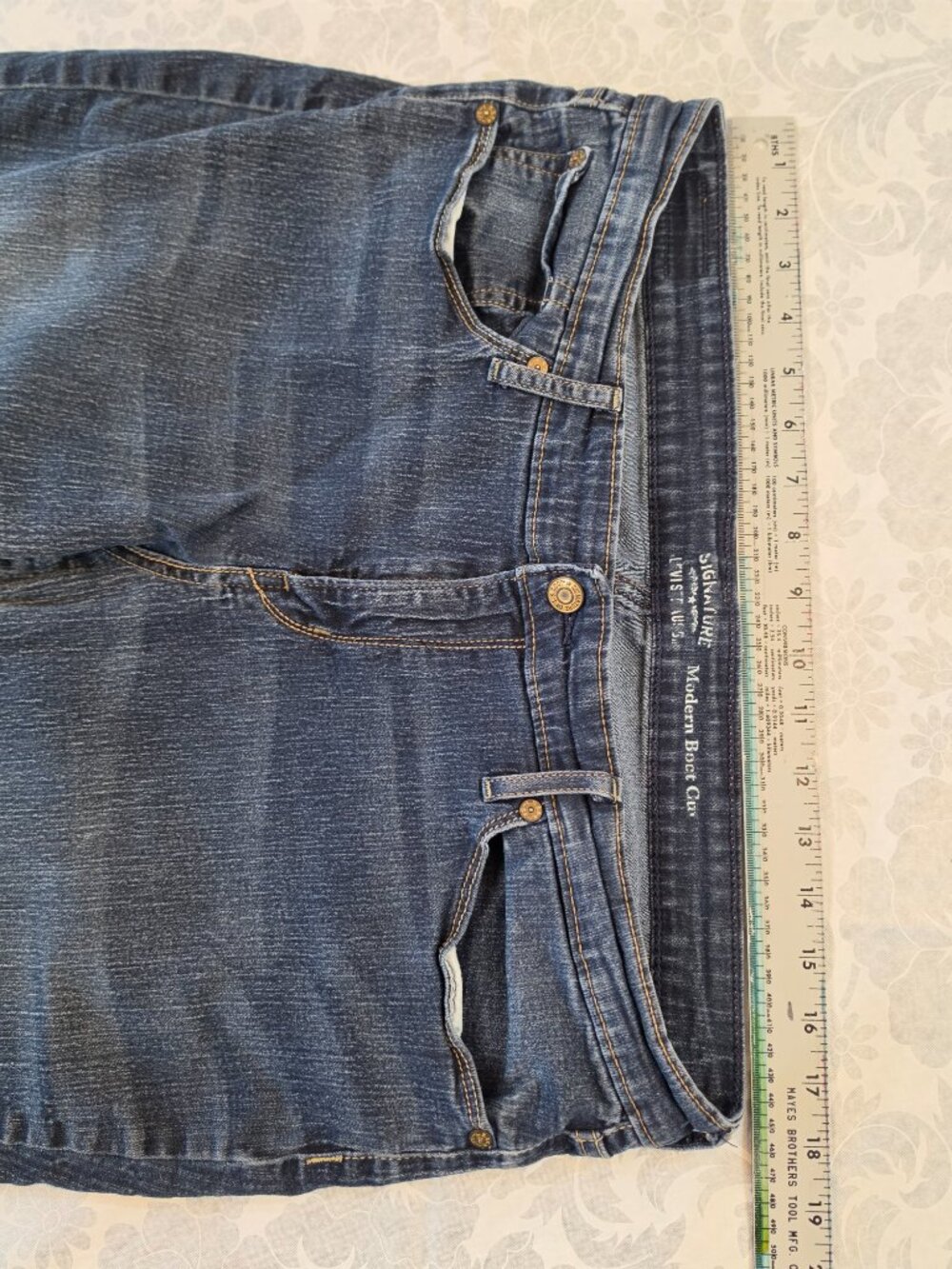 ✨ Signature by Levi Strauss Modern Bootcut Jeans Size 20M (36x32) Dark Wash - Picture 6 of 15